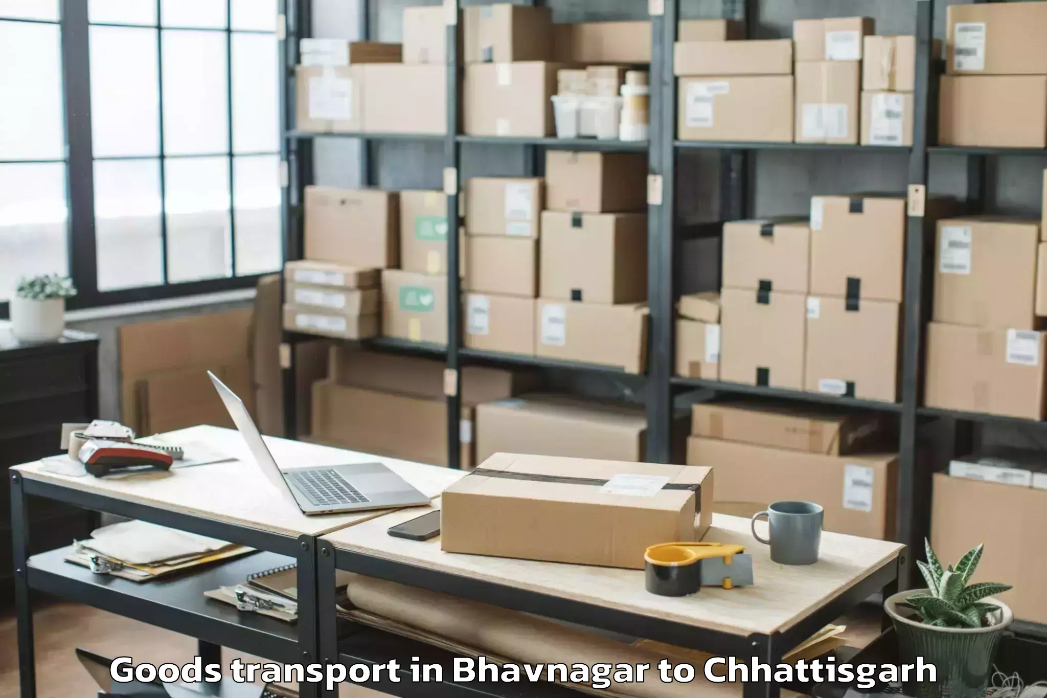 Get Bhavnagar to Bilaspur Airport Pab Goods Transport